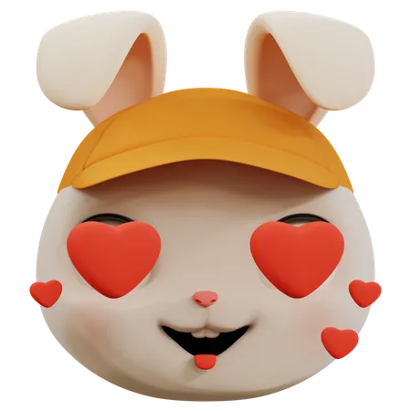 Rabbit Love Emoji  3D Icon