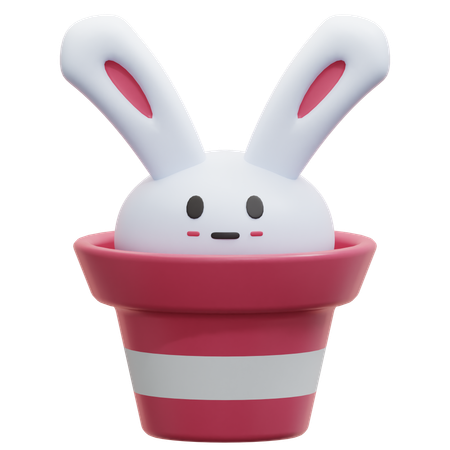 Rabbit On Pot  3D Icon