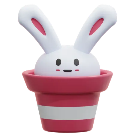 Rabbit On Pot  3D Icon