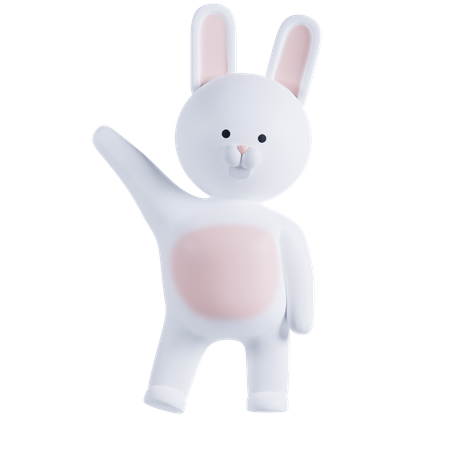Rabbit Saying Hello 3D Illustration