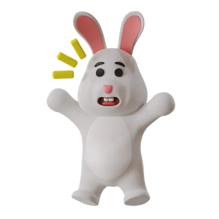 Rabbit Shocked  3D Illustration