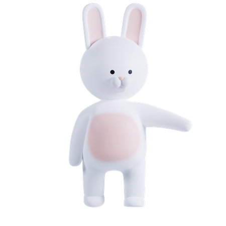 Rabbit Showing Shoething  3D Illustration