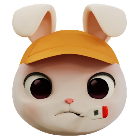 Rabbit Sick Emoji  3D Icon