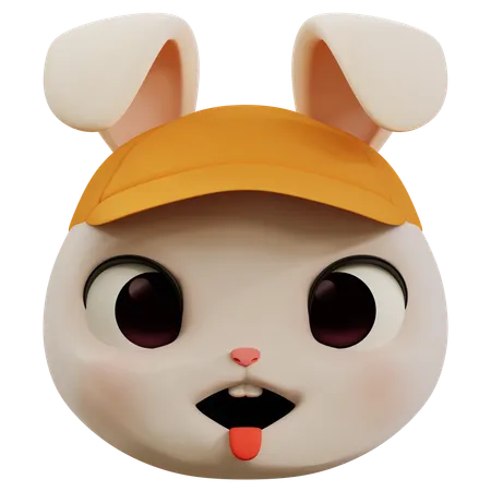 Rabbit Sticking Out Its Tongue Emoji  3D Icon