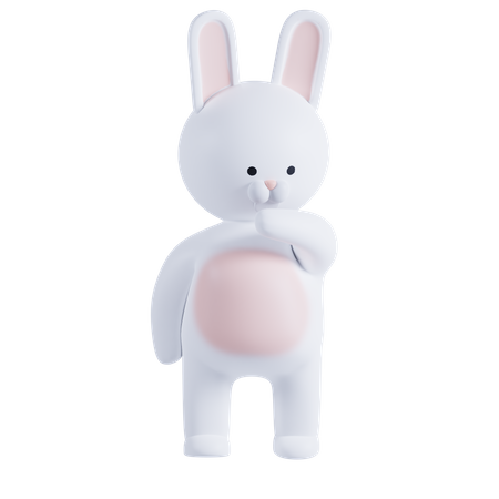 Rabbit Thinking Something  3D Illustration