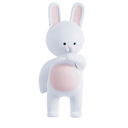 Rabbit Thinking Something  3D Illustration