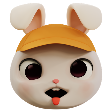 Rabbit Ugly Face Emoji  3D Icon