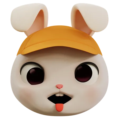 Rabbit Ugly Face Emoji  3D Icon