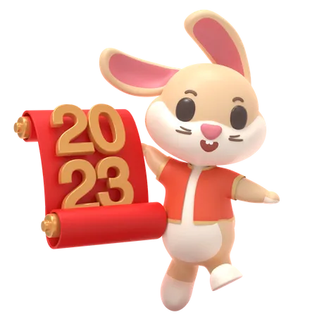 Rabbit Chinese New Year 3D Illustration