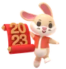 Rabbit With 2023 Scroll