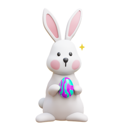 Rabbit with Egg  3D Icon