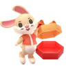 Rabbit With Gift Box