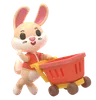 Rabbit With Shopping Cart