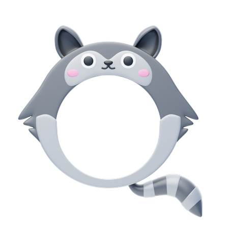 Raccon Shape Animal Frame  3D Icon