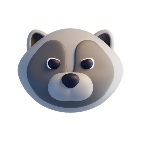 Raccoon Face  3D Icon