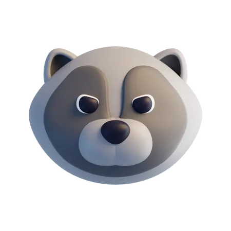 Raccoon Face  3D Icon