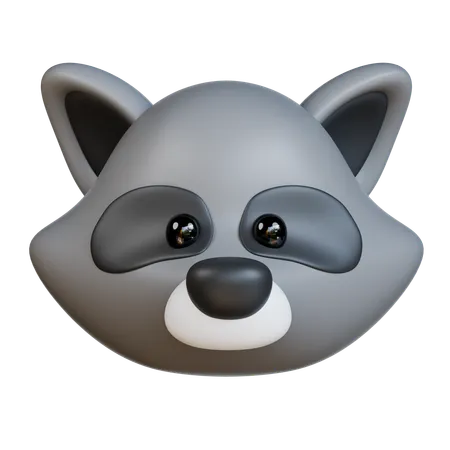 Raccoon Head  3D Icon