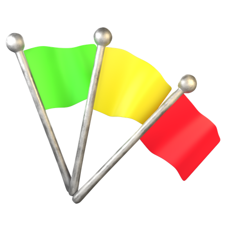 Race Car Signal Flags  3D Icon