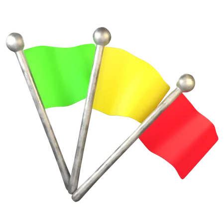 Race Car Signal Flags  3D Icon