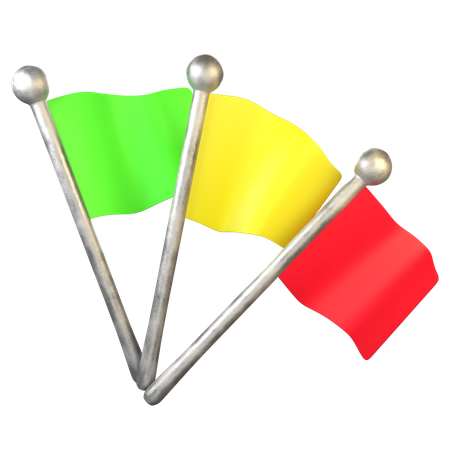 Race Car Signal Flags  3D Icon