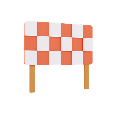 Race Finish Plane  3D Icon