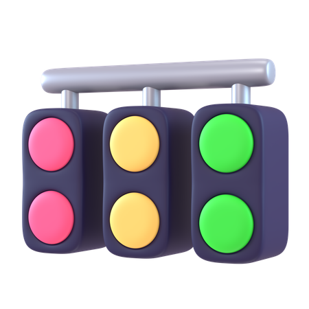 Race Traffic Light  3D Icon