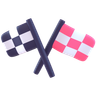 3d racing flag logo