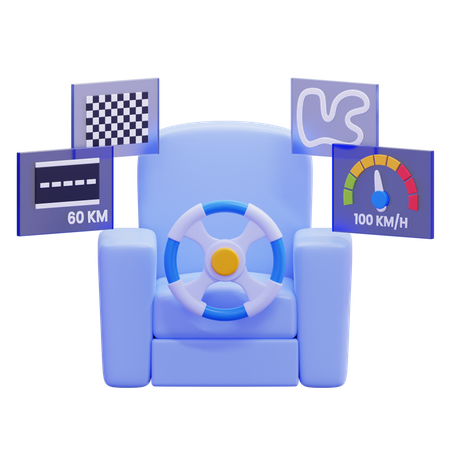 Racing Simulator Setup  3D Illustration