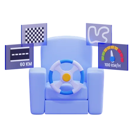 Racing Simulator Setup  3D Illustration