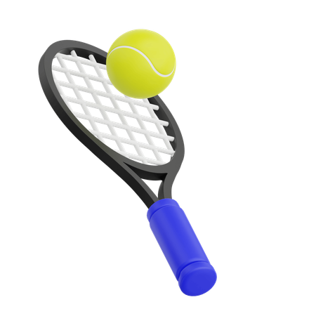 Racket And Tennis Ball  3D Icon