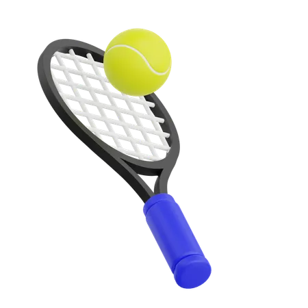 Racket And Tennis Ball  3D Icon