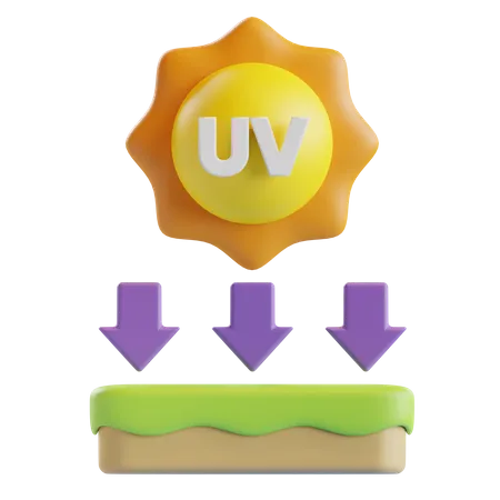 Radiación UV  3D Icon