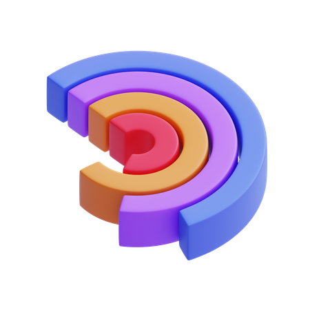 Radiales Balkendiagramm  3D Icon