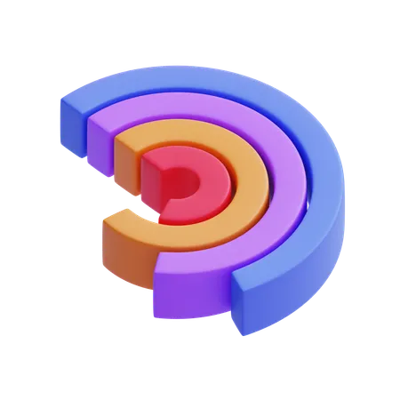 Radiales Balkendiagramm  3D Icon