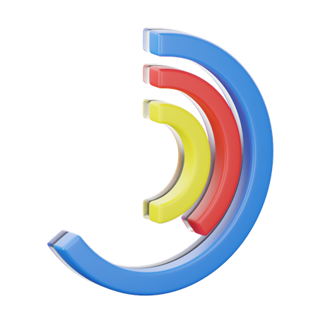 Radial Column Chart  3D Icon