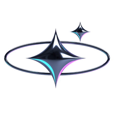 Radiant Chrome Star Orb  3D Icon