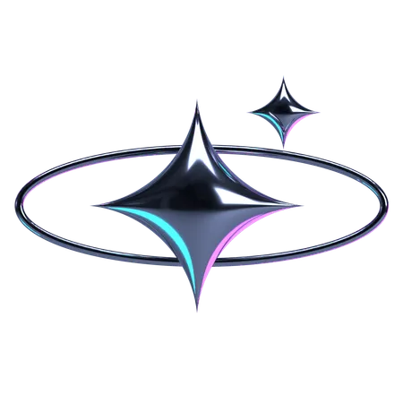 Radiant Chrome Star Orb  3D Icon