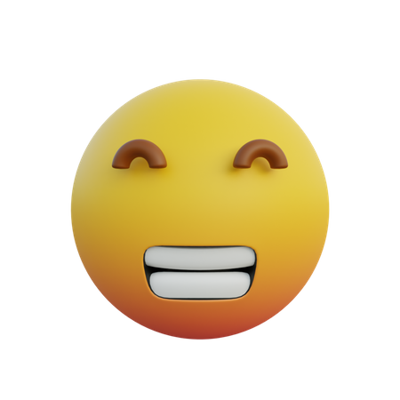 Radiant Face with Closed Eyes  3D Emoji