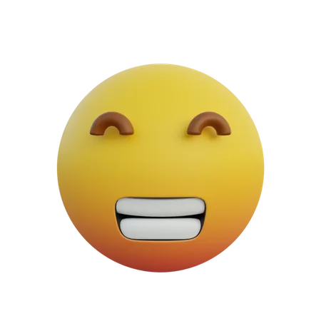 Radiant Face with Closed Eyes  3D Emoji