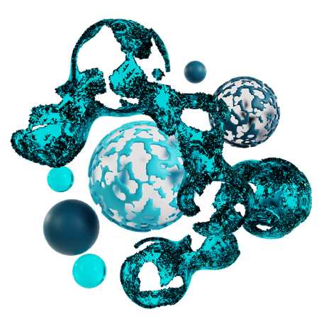 Radiant Ice Spheres Abstract Geometric  3D Icon