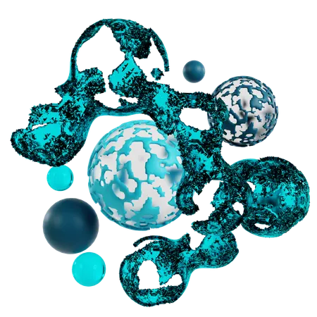 Radiant Ice Spheres Abstract Geometric  3D Icon