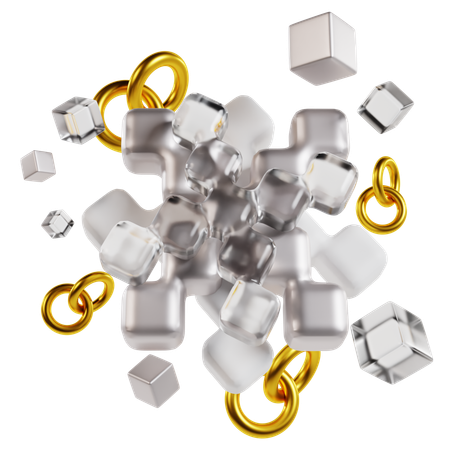 Radiant Snowflake Abstract Geometric  3D Icon