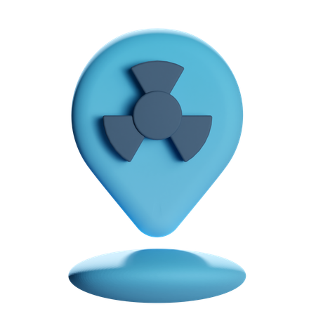 방사선 위치 핀  3D Icon