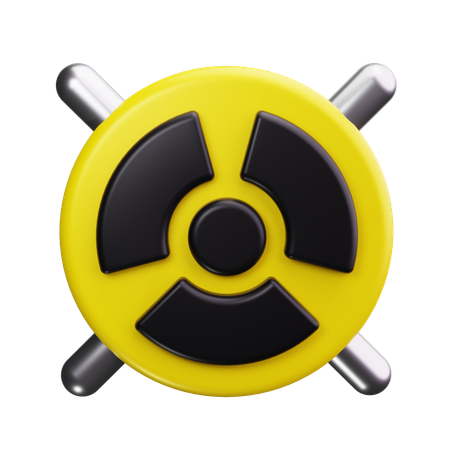 Radiation Symbol with Circle  3D Icon