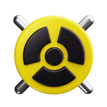 Radiation Symbol with Circle  3D Icon