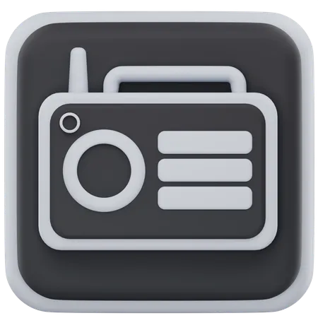 Rádio  3D Icon