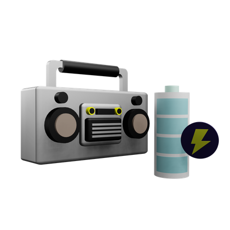 Radio Battery  3D Icon