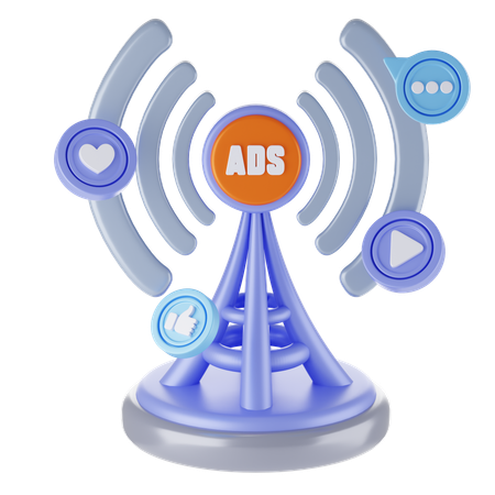 Radio Broadcast Advertisement  3D Icon