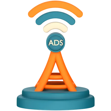 Radio Broadcast Advertisement 3D Icon