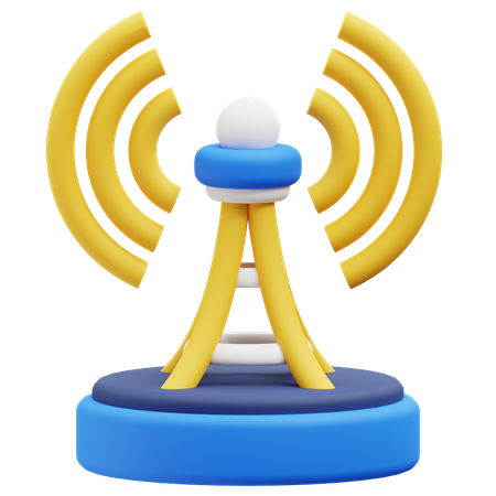 Radio Broadcast Signal  3D Icon